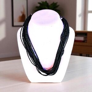 Chic Black Multi-Strand Necklace